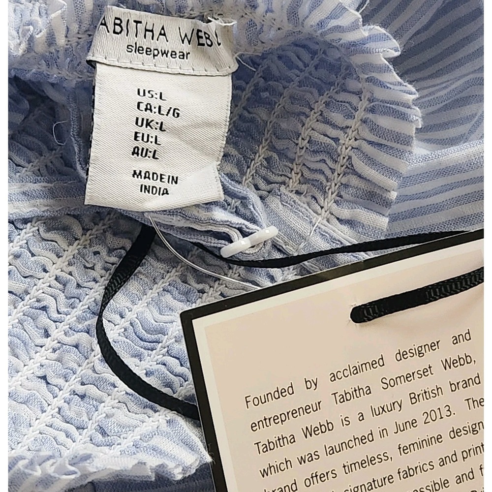 NWT Tabitha Webb Sleepwear Embroidered Lace-Trimmed Babydoll Nightgown L Cotton - Picture 5 of 8